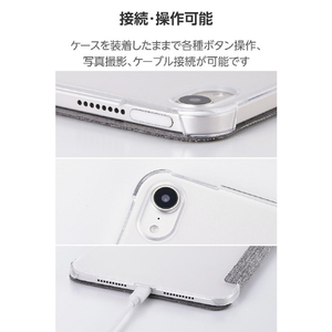 エレコム iPad mini(A17 Pro)用フラップケース 薄型軽量 ファブリック 背面クリア グレー TB-A25SWVCGY-イメージ8