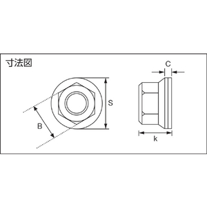 トラスコ フランジナット　セレート付　ステンレス　Ｍ１０　６個入 B134-0010-イメージ2