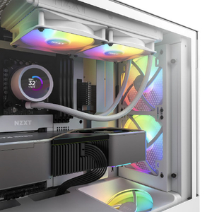 NZXT 140mm RGB LEDファン 2個パック+RGBコントローラ ホワイト RF-C14DF-W1-イメージ7