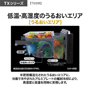 AQUA 506L 5ドア冷蔵庫 TXシリーズ ラスティックホワイト AQR-TX51R(W)-イメージ14
