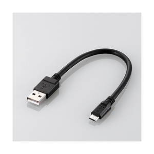 エレコム 2A対応microUSBケーブル(0．2m） ブラック MPA-AMB2U02BK-イメージ1