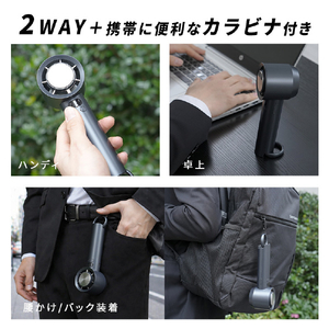 YUASA 充電式大風量ハンディファン グレー YPM-600HE(H)-イメージ8
