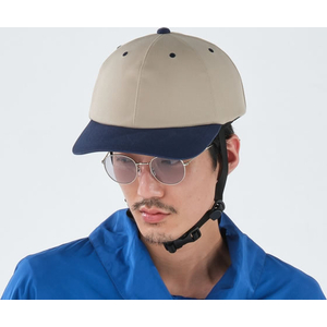 クミカ工業 織ヘルメット キャップタイプ ベージュ×ネイビー FCK015B-イメージ9