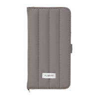 NATURAL　design iPhone17用 手帳型ケース FLUFFY グレー IP25-61-FFY02