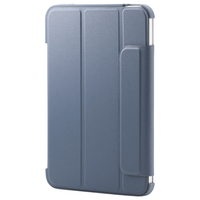 エレコム iPad mini(A17 Pro)用フラップケース 薄型軽量 カラーエッジ 背面クリア ブルーグレー TB-A25SWVFCBG
