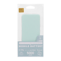 オウルテック 軽量モバイルバッテリー(5000mAh) アイスミントブルー OWL-LPB5012-IB