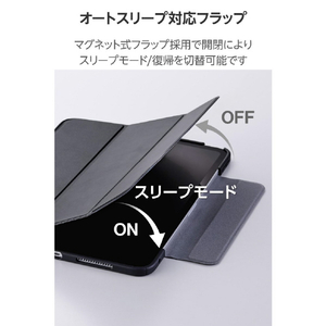 エレコム iPad mini(A17 Pro)用フラップケース 薄型軽量 カラーエッジ 背面クリア ブラック TB-A25SWVFCBK-イメージ7
