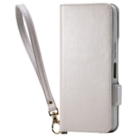 エレコム AQUOS wish5用ソフトレザーケース 磁石付 耐衝撃 ハンドストラップ付 グレージュ PM-S251PLFY4GB