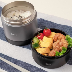 ＬＩＶ ＰＬＵＳ 保温弁当箱 2段 丸型 大容量 850mL ブラック FCF864M-NQ-212-イメージ2