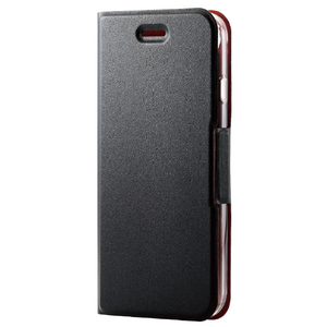 エレコム iPhone SE(第3世代)/SE(第2世代)/8/7用レザーケース 手帳型 UltraSlim 薄型 磁石付き クリアケース ブラック PM-A22SPLFUBK-イメージ2
