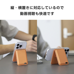 エレコム MagSafe対応iPhone用カードウォレットスタンド MAGKEEP オレンジ AMS-MAGWSDR-イメージ5