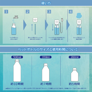 トップランド ペットボトル加湿器 キューブ (BL)ブルー SHCB25-BL-イメージ9