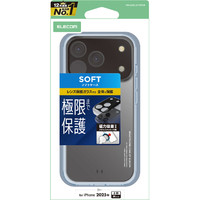 エレコム iPhone17 Pro用ソフトケース 極限Plus メタルステッカー付 クリア PM-A25CUCTKPCR