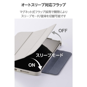 エレコム iPad mini(A17 Pro)用フラップケース 薄型軽量 カラーエッジ 背面クリア グレージュ TB-A25SWVFCGB-イメージ7