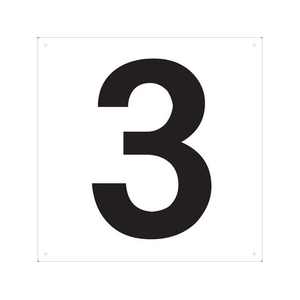 トラスコ中山 表示板 数字 420×420 数字「3」 穴4ヵ所420420数字｢3｣ 白4 FC727GP-4843037-イメージ1