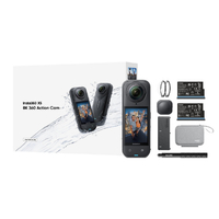 insta360 X5 バンドルキット (114cm見えない自撮り棒+急速充電ケース+レンズガード+レンズキャップ+X5収納ケース) ブラック CINSAAHA-X504