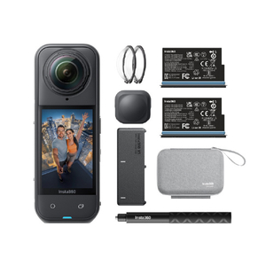 insta360 X5 バンドルキット (114cm見えない自撮り棒+急速充電ケース+レンズガード+レンズキャップ+X5収納ケース) ブラック CINSAAHA-X504-イメージ2