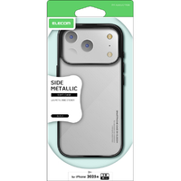 エレコム iPhone17 Pro用ソフトケース サイドメタリック メタルステッカー付 ブラック PM-A25CUCTMBK