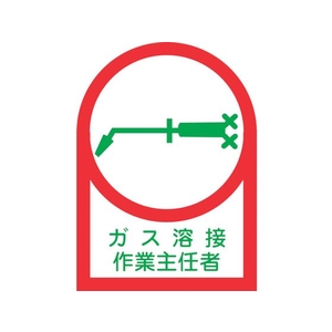 日本緑十字社 緑十字/ヘルメット用ステッカー ガス溶接作業主任者 35×25 10枚 FC869ET-8151408-イメージ1