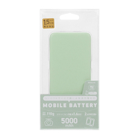 オウルテック 軽量モバイルバッテリー(5000mAh) セージグリーン OWL-LPB5012-SAG