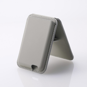 エレコム MagSafe対応iPhone用カードウォレットスタンド MAGKEEP グレー AMS-MAGWSGY-イメージ2
