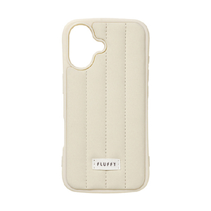 NATURAL　design iPhone17用 背面型ケース FLUFFY ライトベージュ IP25-61-FFYH01-イメージ1