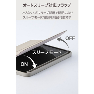 エレコム iPad mini(A17 Pro)用フラップケース 薄型軽量 CHIC STYLE スリープ対応 グレージュ TB-A25SWVJM3GB-イメージ7
