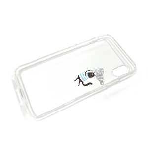 Dparks iPhone XS/X用ソフトクリアケース 虫取りネコ ミント DS10385I8-イメージ1
