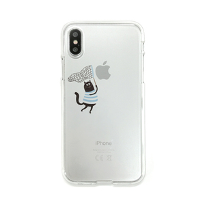 Dparks iPhone XS/X用ソフトクリアケース 虫取りネコ ミント DS10385I8-イメージ2