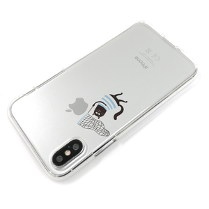 Dparks iPhone XS/X用ソフトクリアケース 虫取りネコ ミント DS10385I8-イメージ3