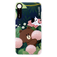 LINE FRIENDS iPhone XR用ケース LIGHT UP CASE テーマ ブラウン KCL-LCT005