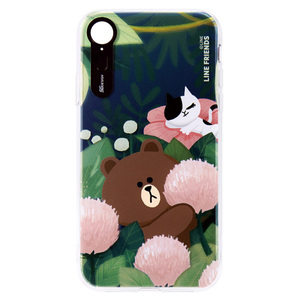 LINE FRIENDS iPhone XR用ケース LIGHT UP CASE テーマ ブラウン KCL-LCT005-イメージ1