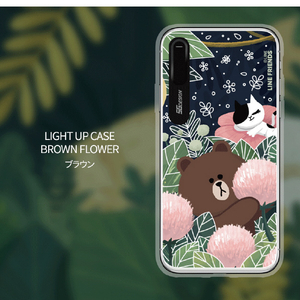 LINE FRIENDS iPhone XR用ケース LIGHT UP CASE テーマ ブラウン KCL-LCT005-イメージ3