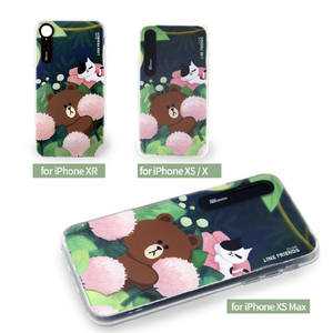 LINE FRIENDS iPhone XR用ケース LIGHT UP CASE テーマ ブラウン KCL-LCT005-イメージ4