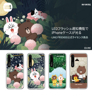 LINE FRIENDS iPhone XR用ケース LIGHT UP CASE テーマ ブラウン KCL-LCT005-イメージ5