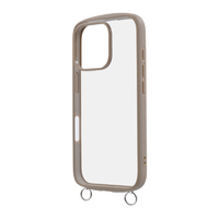 レイアウト iPhone 16 Pro用Like standard Puffull 耐衝撃 バンパー ストラップ金具付き ハイブリッドケース ベージュ RT-P47CMD1/BE