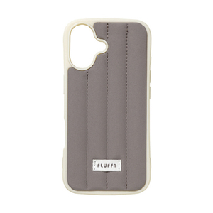 NATURAL　design iPhone17用 背面型ケース FLUFFY グレー IP25-61-FFYH02-イメージ1