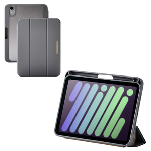 エレコム iPad mini(A17 Pro)用フラップケース 薄型軽量 CHIC STYLE スリープ対応 チャコールグレー TB-A25SWVJM3GY-イメージ2