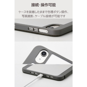 エレコム iPad mini(A17 Pro)用フラップケース 薄型軽量 CHIC STYLE スリープ対応 チャコールグレー TB-A25SWVJM3GY-イメージ8