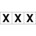 トラスコ中山 TRUSCO アルファベットステッカー 50×50 「X」 白地／黒文字 3枚 3枚粘着シール5050英字｢X｣ FC299FZ-4389581
