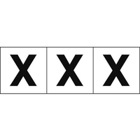 トラスコ中山 TRUSCO アルファベットステッカー 50×50 「X」 白地／黒文字 3枚 3枚粘着シール5050英字｢X｣ FC299FZ-4389581