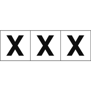 トラスコ中山 TRUSCO アルファベットステッカー 50×50 「X」 白地／黒文字 3枚 3枚粘着シール5050英字｢X｣ FC299FZ-4389581-イメージ1