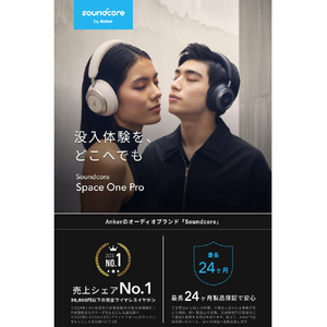 Anker ヘッドフォン　Soundcore Space One Pro ミッドナイトブラック A3062N11-イメージ3