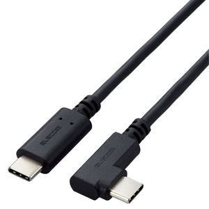 エレコム USB Type-Cケーブル やわらかL字タイプ(2m) ブラック U2C-CCLY20NBK-イメージ1
