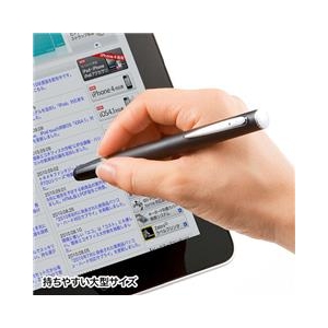サンワサプライ スマートフォン＆タブレット用タッチペン（ブラック） ブラック PDA-PEN30BK-イメージ2