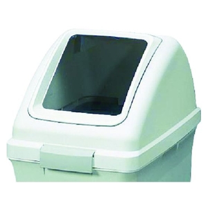 山崎産業 屋内用屑入れ リサイクルトラッシュECO-50 角穴蓋 白 FC772JL-3702413-イメージ1