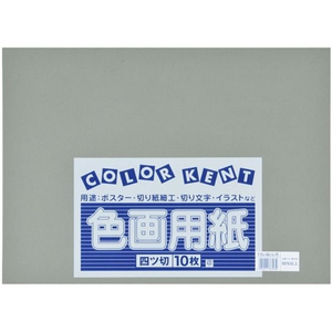 大王製紙 再生色画用紙 4ツ切10枚 くらいはいいろ FC475TF-イメージ1