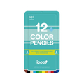 トンボ鉛筆 ippo!スライド缶入色鉛筆12色 プレーン グリーン F907528-CL-RPN0412C