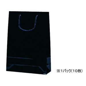 スーパーバッグ ラミネート紙手提袋 黒無地 S 10枚 F139456-1151S-イメージ1