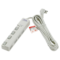 エルパ 耐雷スイッチ付タップ(4個口・5m) e angle select WLS-LY450SBE2